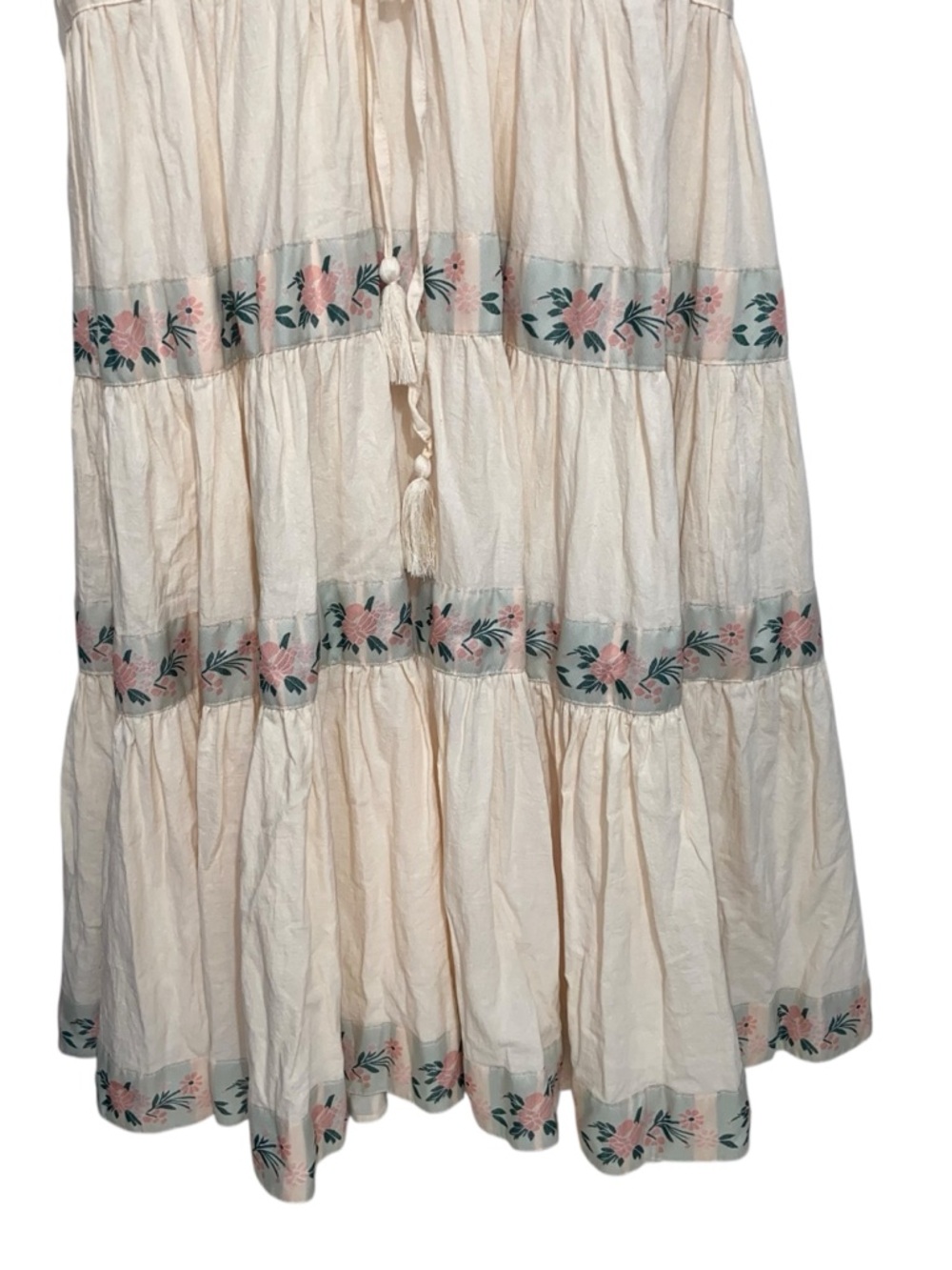 Ivy City Dress Womens Small Holland Floral  Midi Cottagecore Feminine Boho Cream - Picture 9 of 10